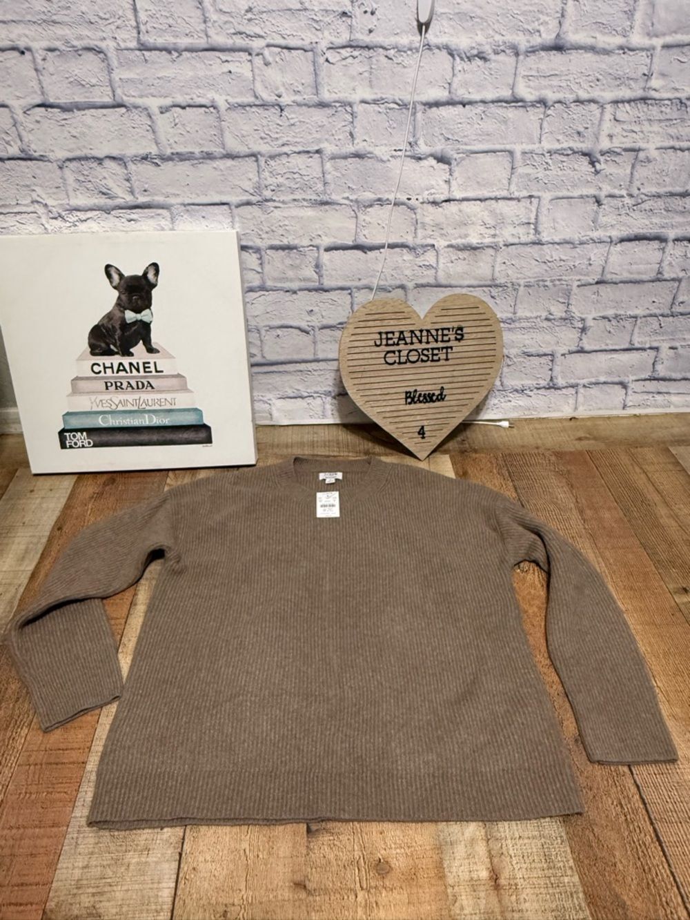 J. Crew Ribbed boyfriend crewneck sweater M nwt - Picture 10 of 13